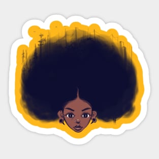 Afro Melanin Girl Black Pride Gift Sticker